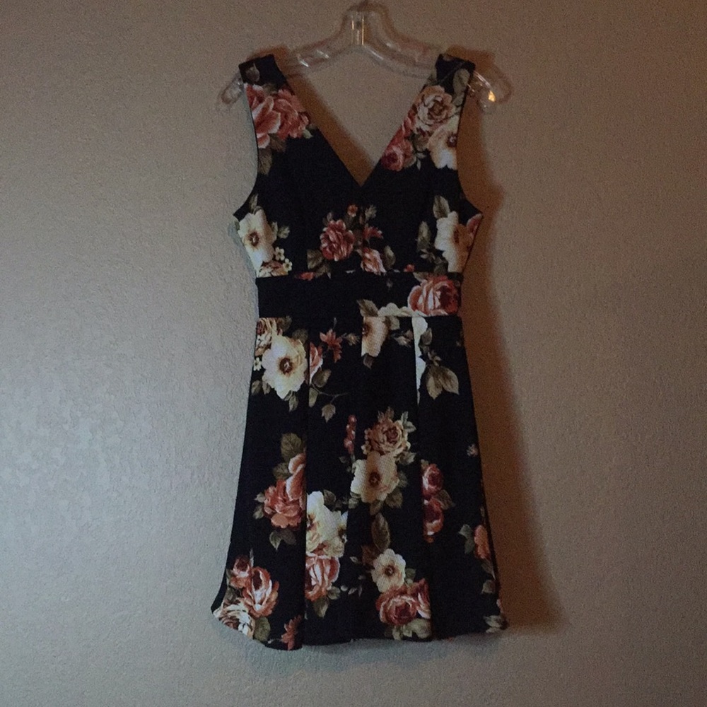 Navy floral dress